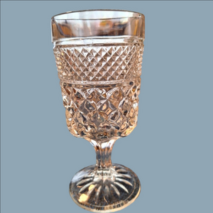 Vintage Anchor Hocking Wexford Vintage 7” Stemmed Wine water Goblets press Glass